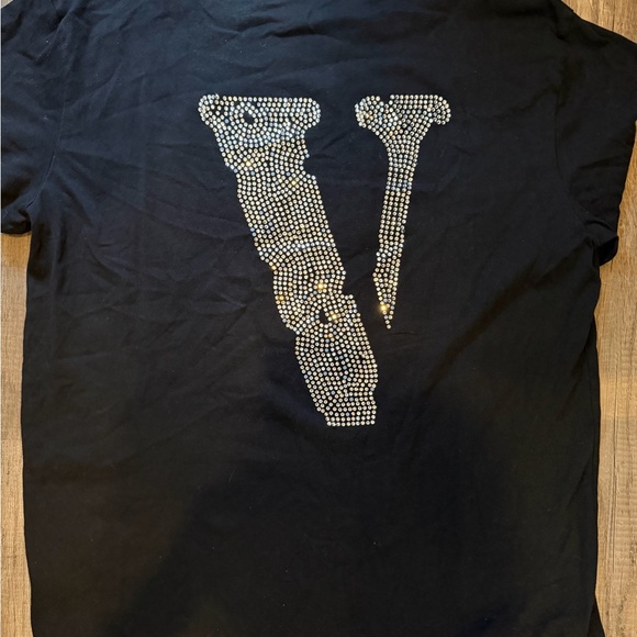 Vlone Black T-Shirt with Rhinestone 'FRIENDS' Design 100% authentic xxl - Picture 4 of 4